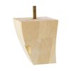 Architectural Products By Outwater 3-3/4 in x3 in Unfinished Hardwood Square Bun Foot, 4 Pack 3P5.11.00050